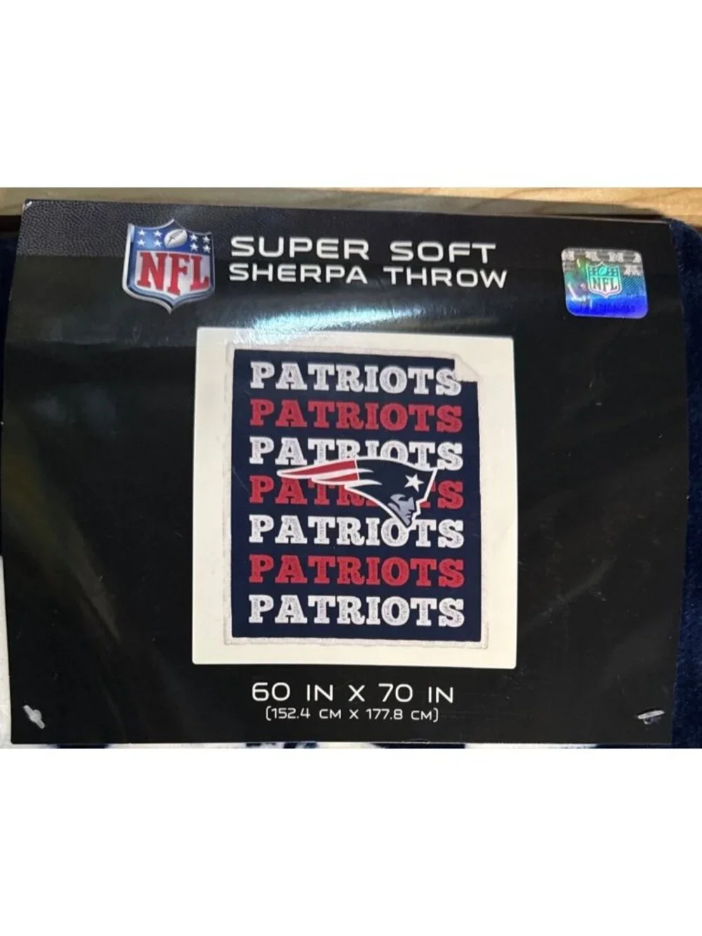 New England Patriots (NFL) Sherpa throw blanket 60
